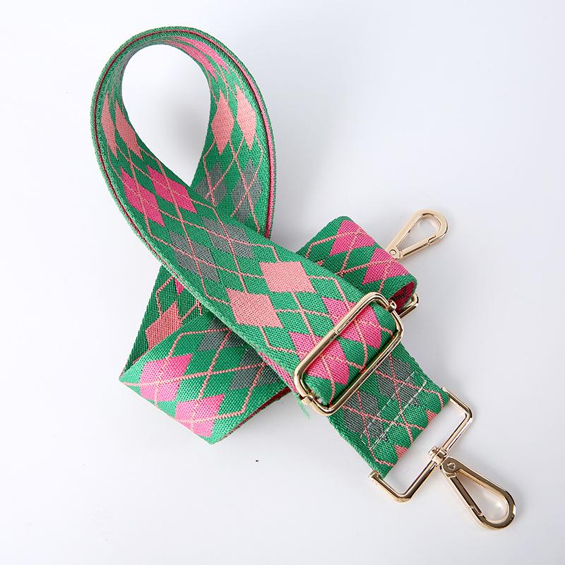 Versatile Creative Color Rhombus Bag Strap Accessories Adjustable Shoulder Crossbody Backpack Strap Replacement Shoulder Strap