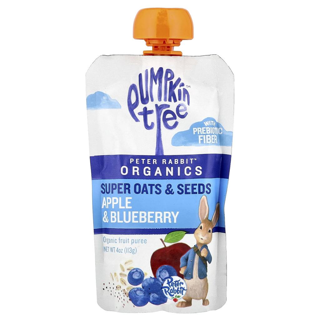 Pumpkin Tree Organics, Peter Rabbit™ Organics, Organic Fruit Puree, Super Oats & Seeds, Apple & Blueberry Flavor, 4 oz (113 g)