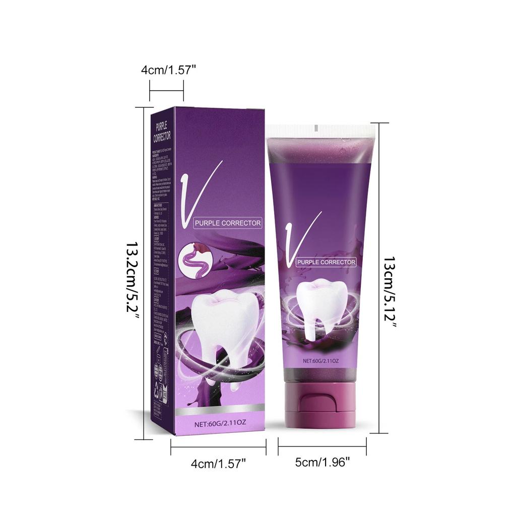 V34 Purple Toothpaste Gently Clean Teeth Tartar Tooth Stains Mouth Odor Fresh Teeth Protection