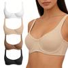 Zeriluna Underwire Support Bra Without Padding Simple, Barely-there Comfortable Push-up Skin-friendly Elastic Wide-strap Bra