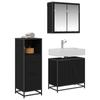 Bathroom Furniture Set 3 pcs Black Oak Effect Wood Based Material