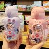 Portable Plastic Straw Water Bottle for School - Cute Design for Boys