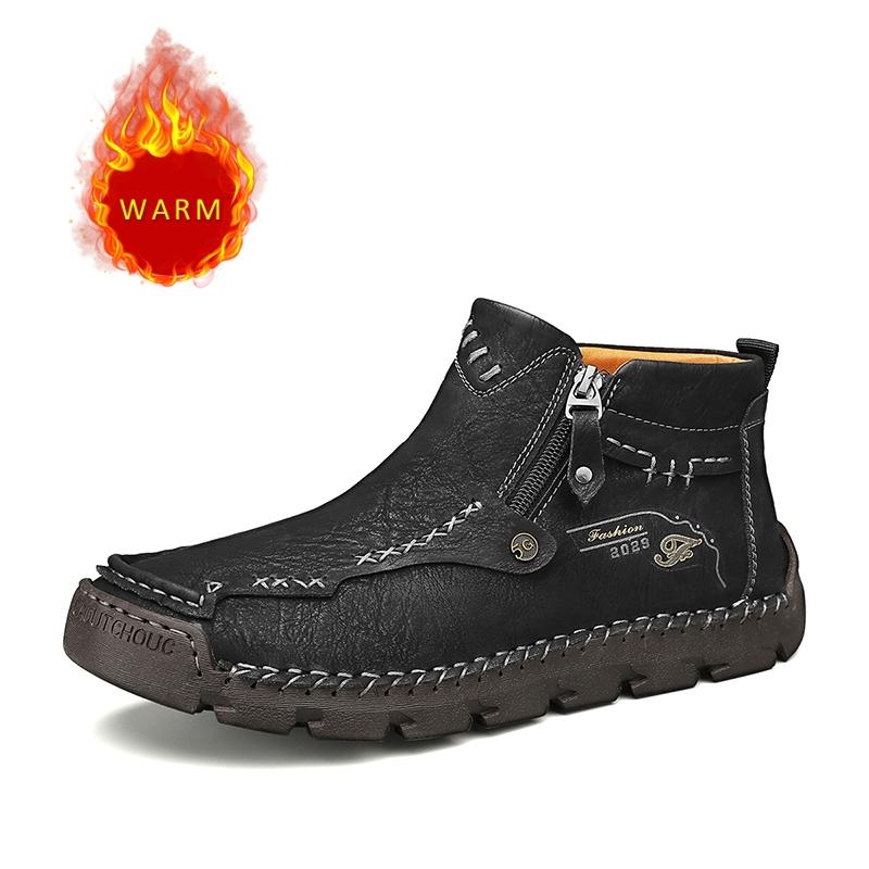 

2024 Новые туфли-оксфорды ручной работы с подошвой, мужские ботильоны, зимние повседневные высокие туфли, мужские туфли из хлопка, бархат, бесплатная доставка 48