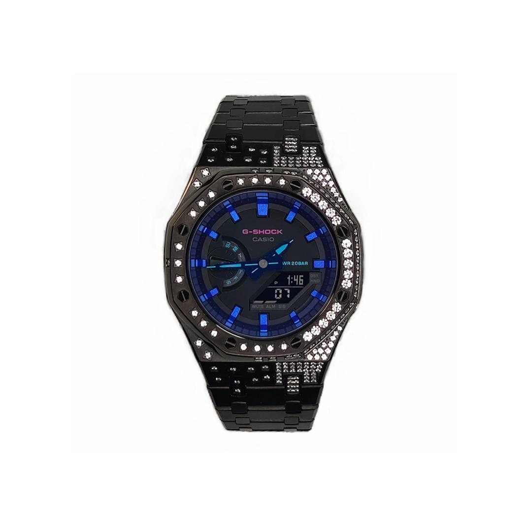 

CASIO Men Liquid Crystal,Analog Dual Display Series Black Watch GA-2100-1A1(Watch3--LV) Regular Watch Box