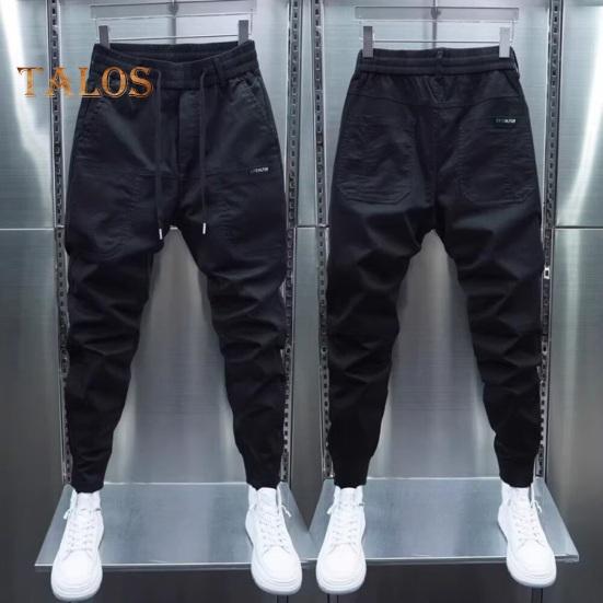 Pánské Cargo Kalhoty Volné Stahovací šňůrka na kotníky Pružný pas Jednobarevné Více kapes Fitness Streetwear Outdoor Cestování Sportovní kalhoty