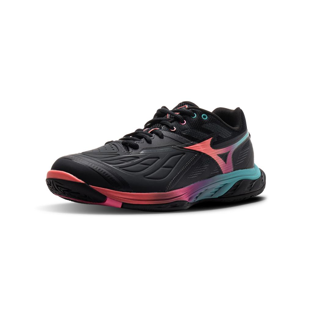 Mizuno Wave Fang 2 Wide Salute Hibiscus Peacock Blue Unisex Sneakers Black 71GA231337