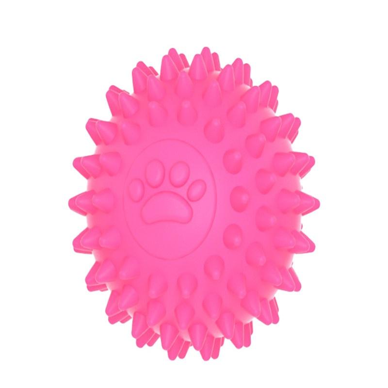 

Colorful Dog Toy Hollow Tpr Footprint Ball For Chewing And Teeth Cleaning rosered