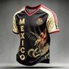 Men's Mexico Soccer Print Short Sleeve T-Shirt Casual Graphic Tee