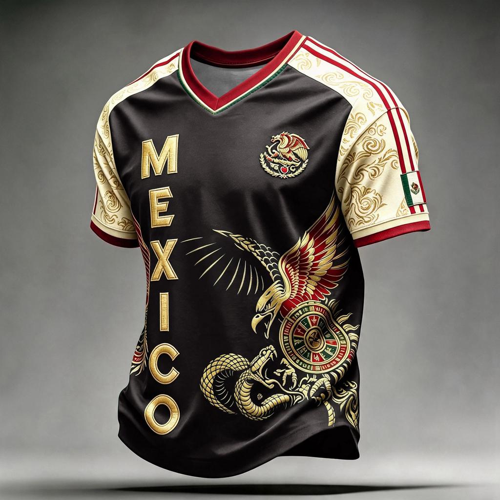 Men's Mexico Soccer Print Short Sleeve T-Shirt Casual Graphic Tee