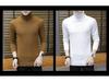 Men's Solid Color High Neck Thickened Knit Sweater - Cozy Autumn/Winter Base Layer
