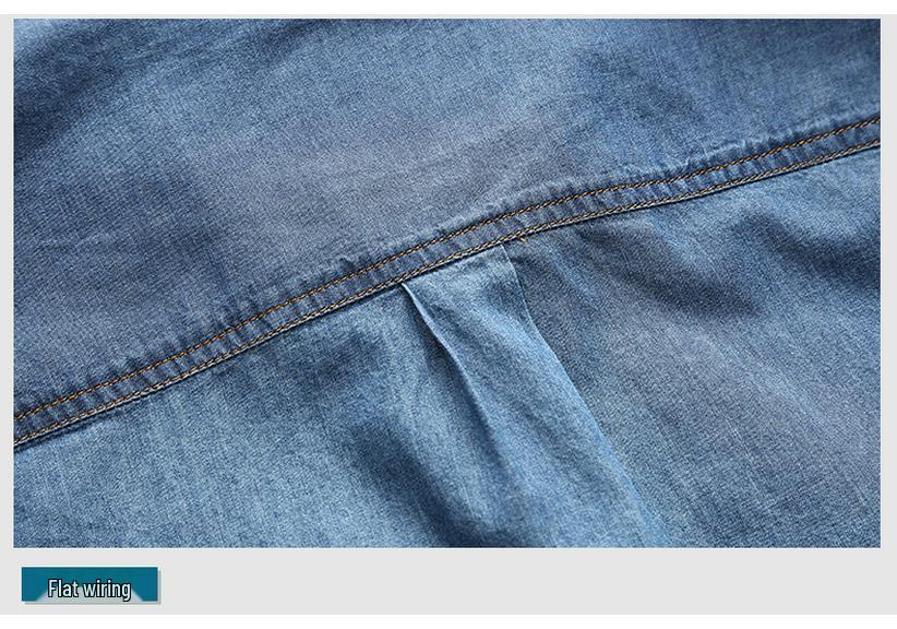 Men's Short Sleeve Casual Denim Shirt 