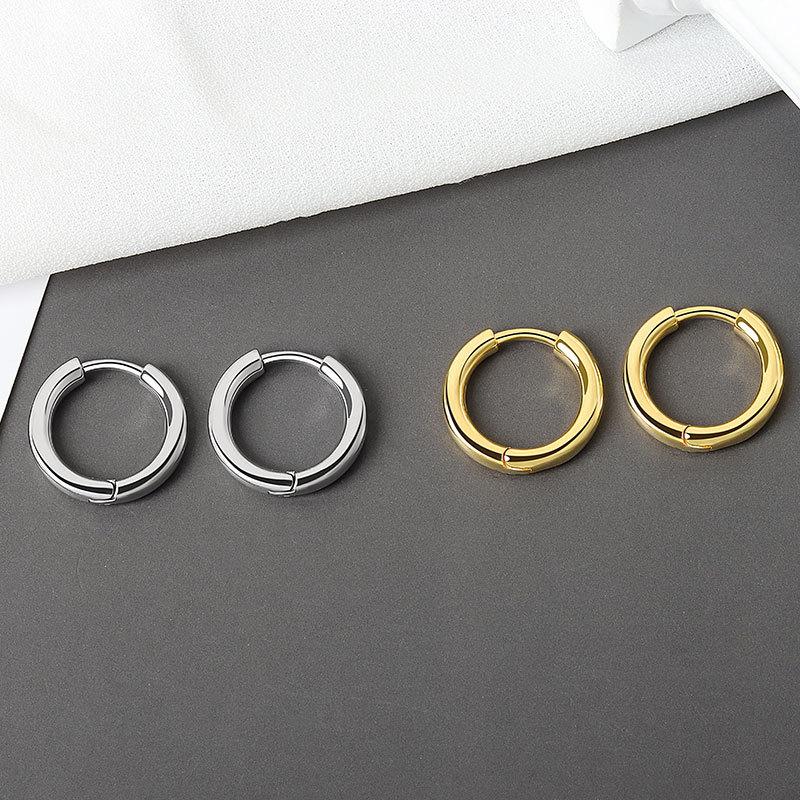 Minimalist Geometric Metal Circle Stud Earrings Elegant Versatile Fashion Jewelry For Women Daily Wear