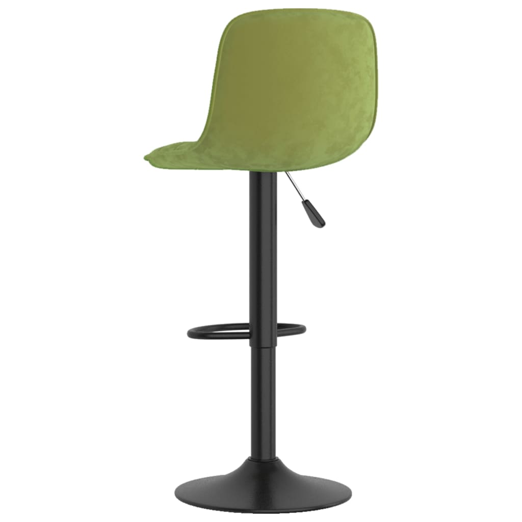 Bar Stool Set of 2 Light Green Velvet