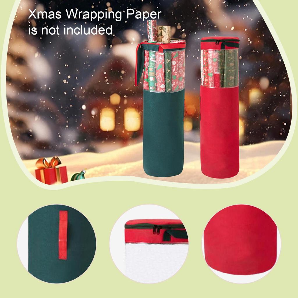 Wrapping Paper Storage Bag Christmas Wrapping Paper Holder Gift Wrapping Organizer for Christmas, Birthday, Halloween, Under Bed