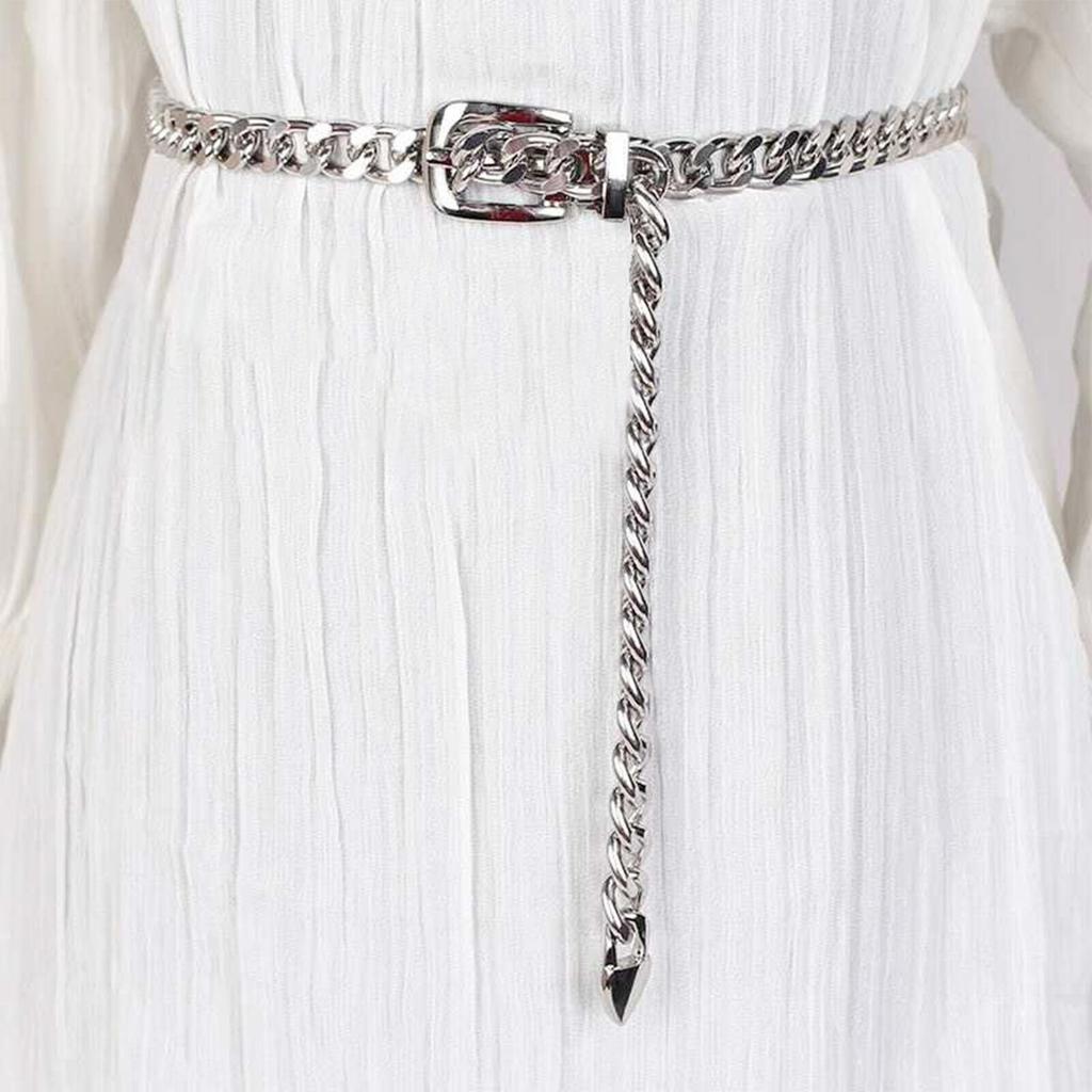 1 Pcs Women's Clothes Chain Belt Metal Waist Chain Dress Belts Metal Belt Adjustable Decoration