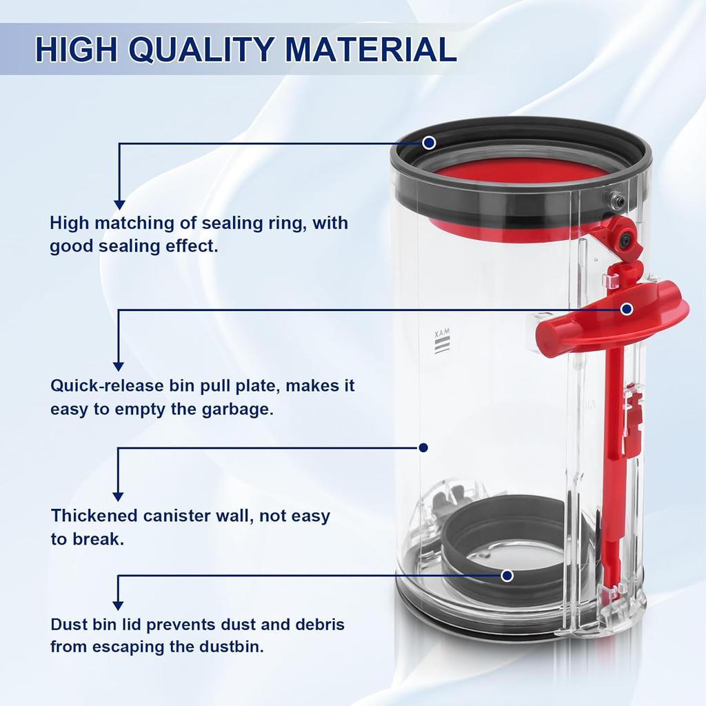 Dust Bin Bucket for Dyson V10 SV12 V11 V15 SV14 SV15 SV22 Vacuum Cleaner Canister Small and Large Bin Replacement Accessories