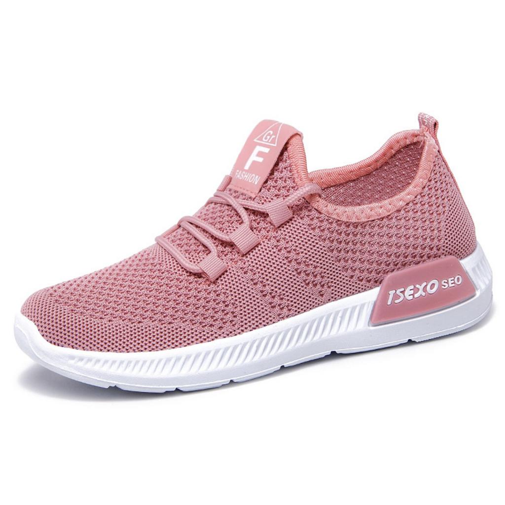Women's Flyknit Single Shoes, Soft Soled Breathable Shoes, Casual Sports Shoes for Women