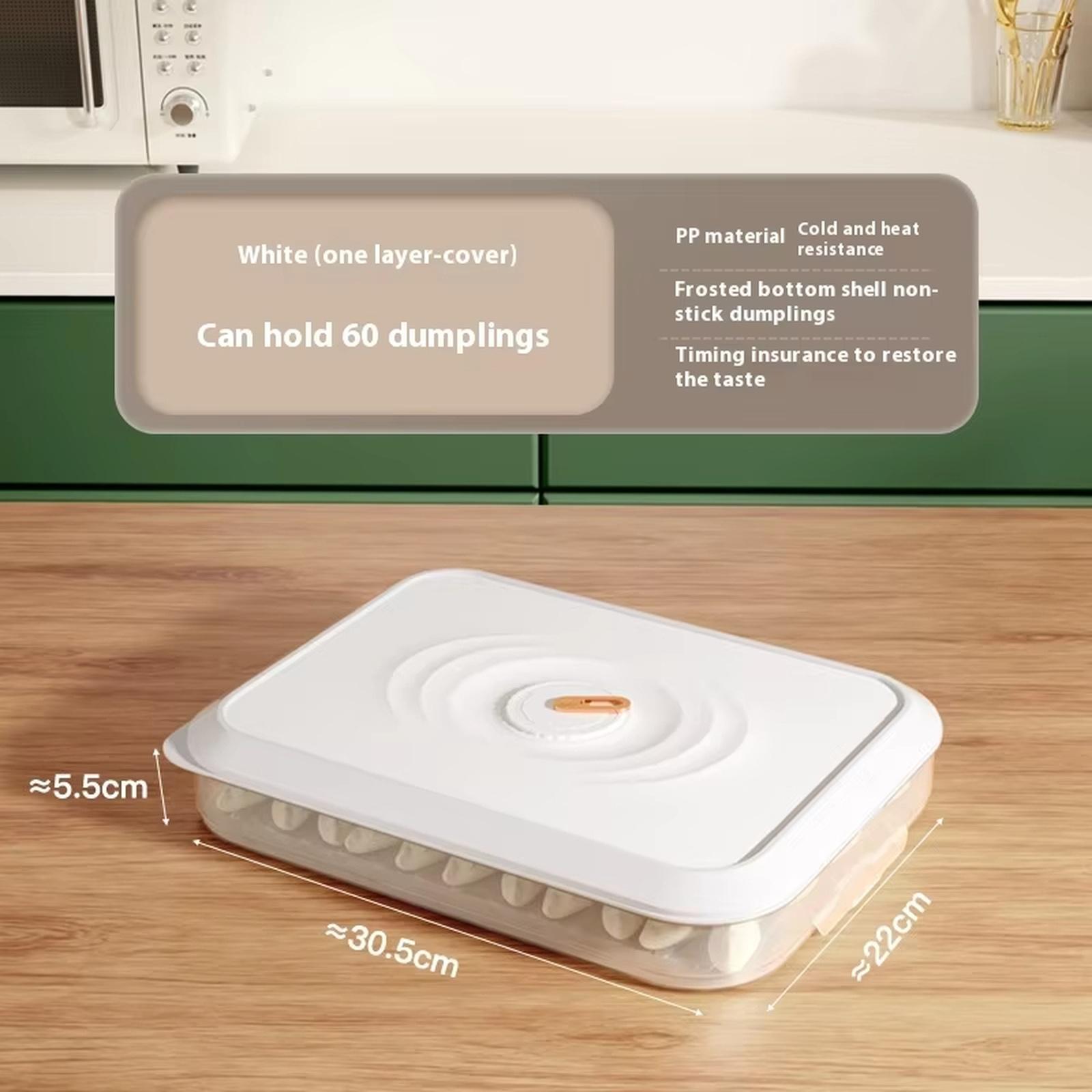

Large Capacity Dumpling Box, Refrigerator Food Storage Container, Multi-Layer Sealed Fresh Box for one size белый