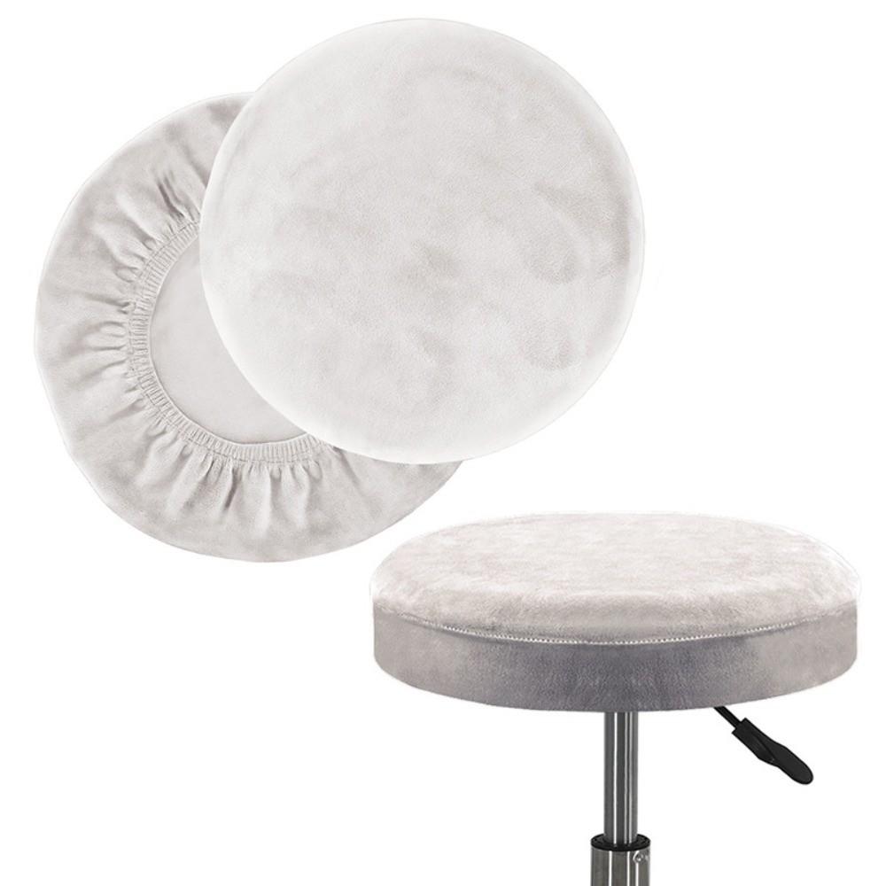 Elastic Bar Round Stool Cover Thickened Seat Chair Slipcover Soft Round Chair Cover