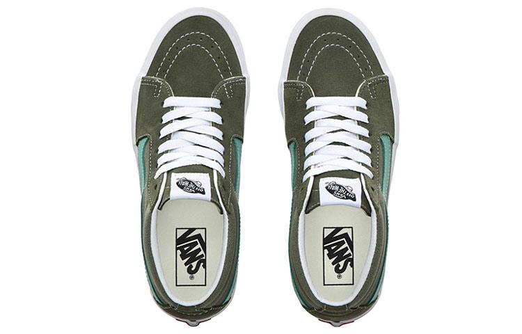Men's Sneakers Vans SK8 Lightweight Mid Top Skateboard Shoes Unisex Dark Green