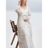 DIMANAF 2024 New T-Shirt Women Knitting Lace Long Vest Hollow Summer Style Basic Tops Tees Loose Clothing