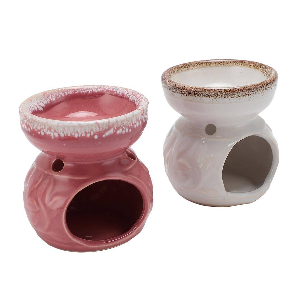 2 Stück Keramik Teelichthalter Wachswärmer Langlebiger Ätherisches Öl Brenner Räucherstäbchen Diffusor f