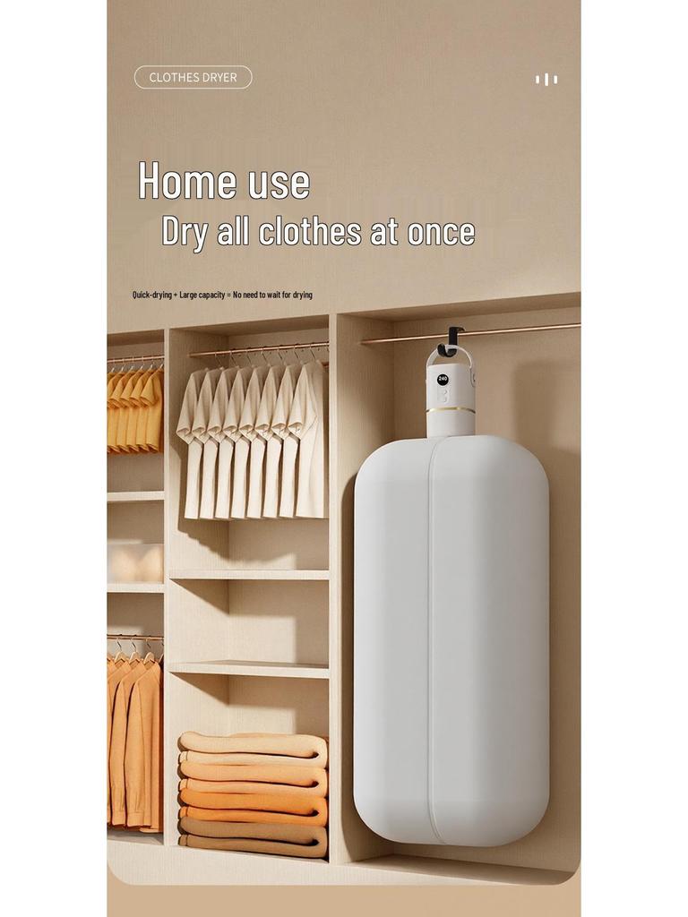 Portable Folding Automatic Clothes Dryer for Travel and Dormitory Use