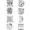 1 Pairs 6MM Stainless Steel Magnetic Stud Earrings for Men Women Non-Piercing Clip On Stud Earrings Set Non Piercing Jewelry