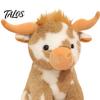 Comfort Companion Doll Highland Cow Stuffed Animal Toy, Soft Plush Scottish Cattle Doll, Cute Sitting Calf Decor Farm Present for Adults Kids