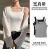 One-word Collar Sling Vest Women's Summer Slim Fit Sleeveless Suit Threaded Bottomed Back Top