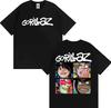 Unisex Fashion Gothic Casual Short Sleeve T Shirt with Retro Cartoon Prints of Rock Band Gorillaz Women And Men T Shirt