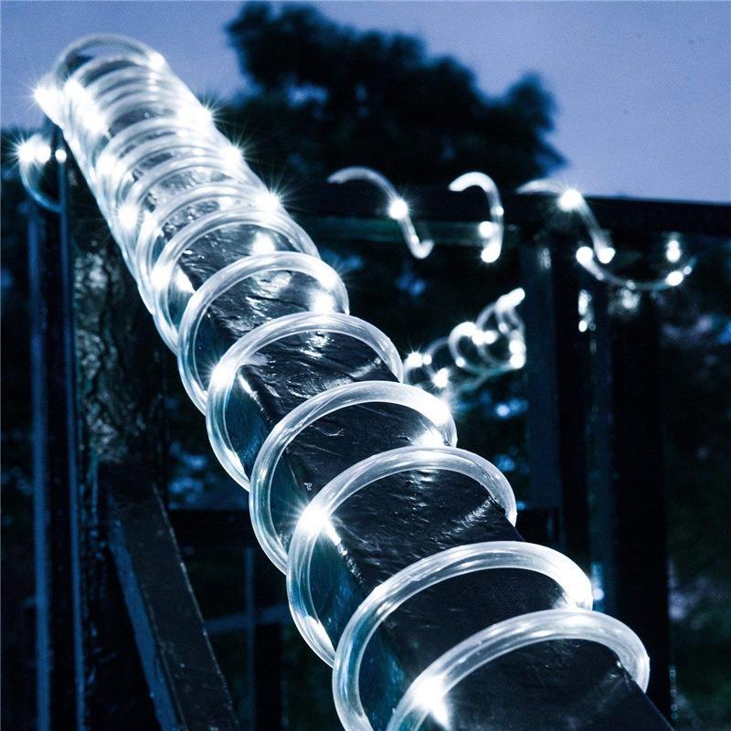 50/100/200/300leds Solar Powered Pipe Shaped Fairy String Lights for Christmas Room Party Yard Waterproof Outdoor Decoration