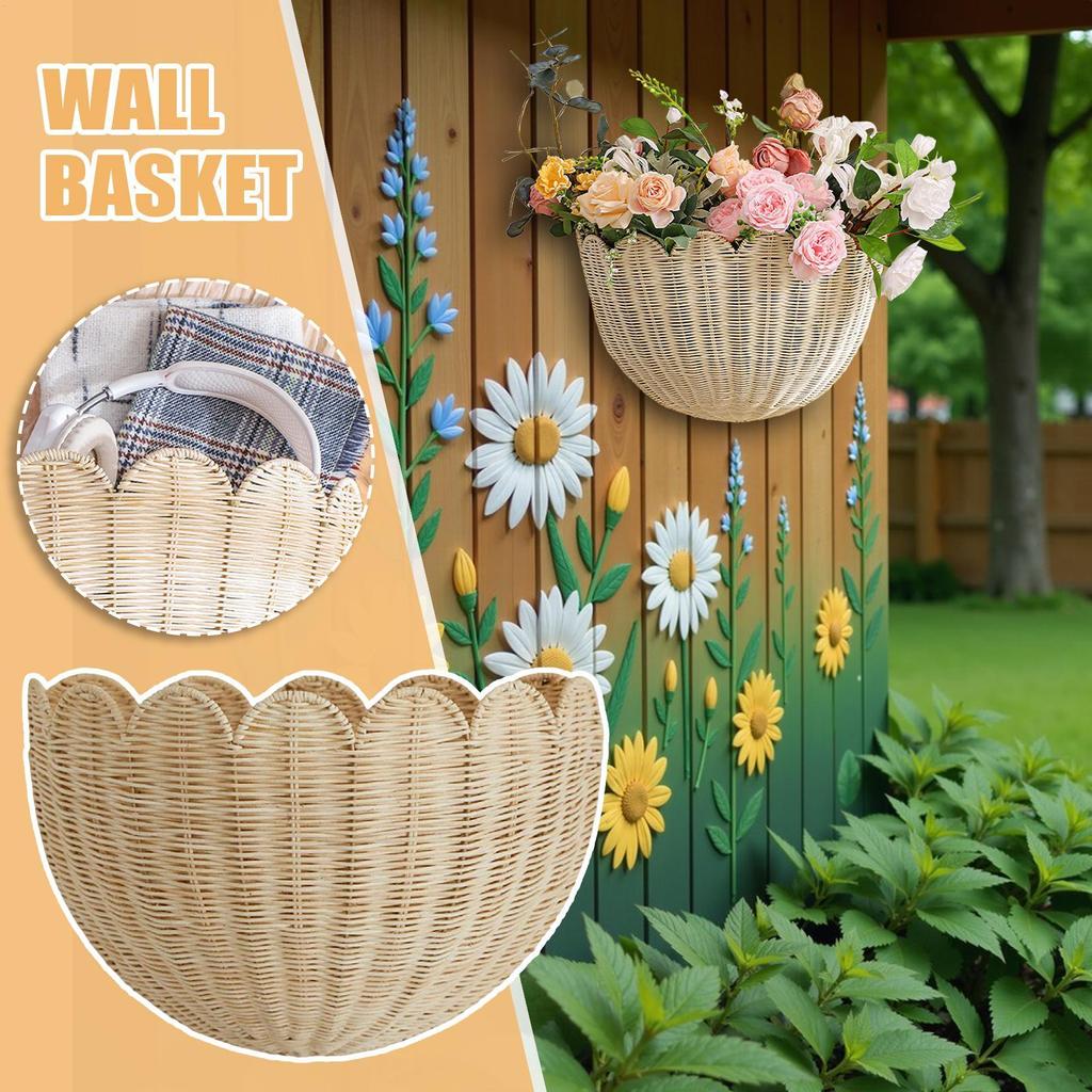 Woven Wall Baskets Storage Basket Rustic Storage Organizer for Nursery Entryway Kitchen Dorm Apartment Home Garden Bedroom