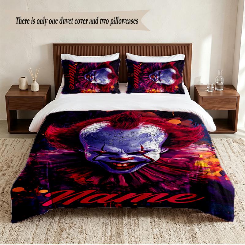 Pennywise Personalized Custom Name 3‑Piece Bedding Set Soft Duvet Cover Set For Bedroom Home Decor