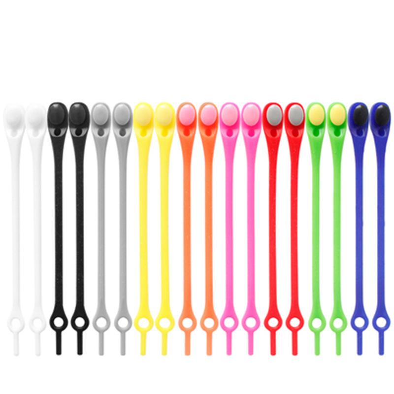 Men's And Women's Silicone Elastic Color Shoelaces 12pc