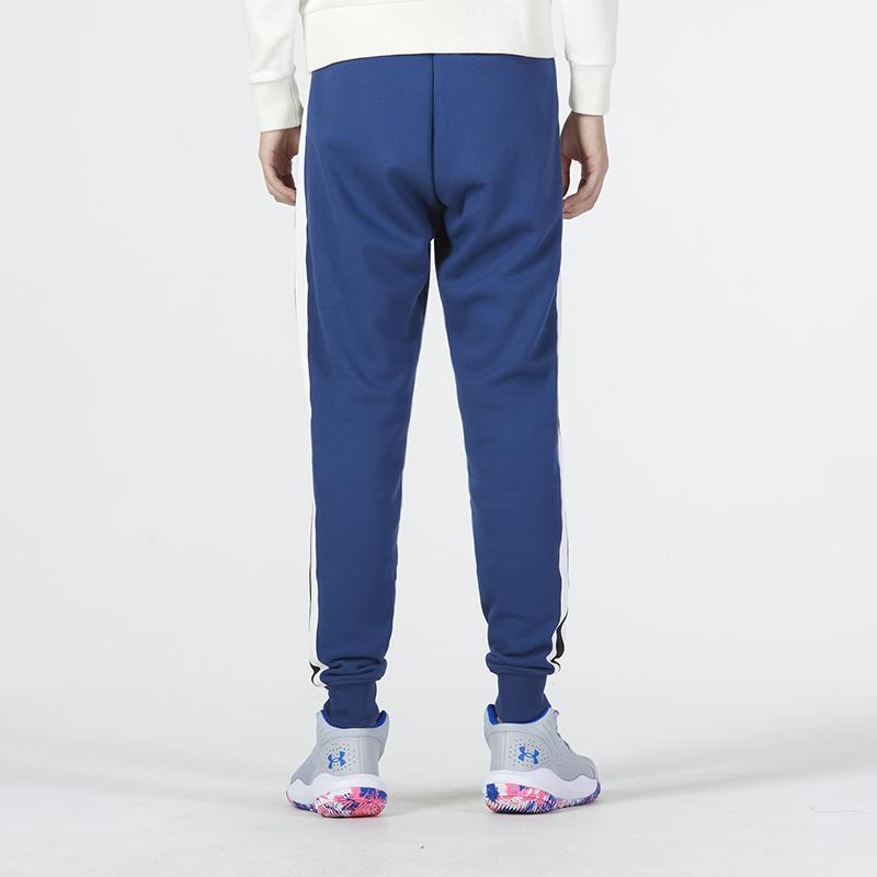Under Armour Striped Trim Casual Retro Sports Pants Men bottoms Blue 1373832-404
