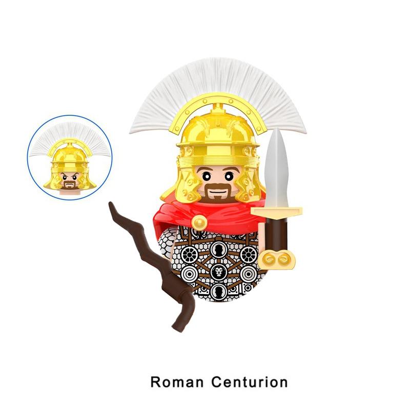 Jucării pentru copii Figurine militare medievale Model Infanterie înarmată Centurion roman Trumpeters Asamblare Model Blocuri de construcție Cadouri pentru băieți