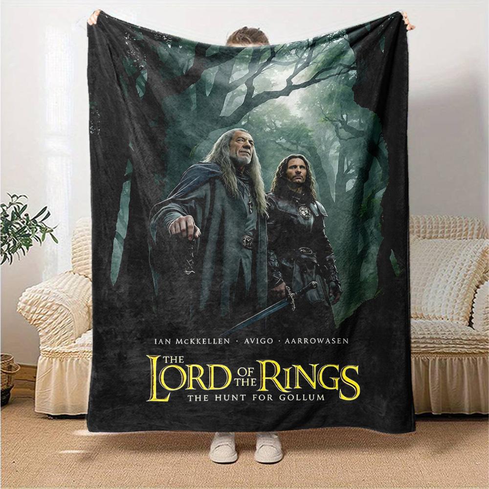 1pc Lord of the Rings Hunt for Gollum Flannel Blanket Soft Warm Throw for Home, Office, Travel, All-Season Cozy Bedding GiftL1225