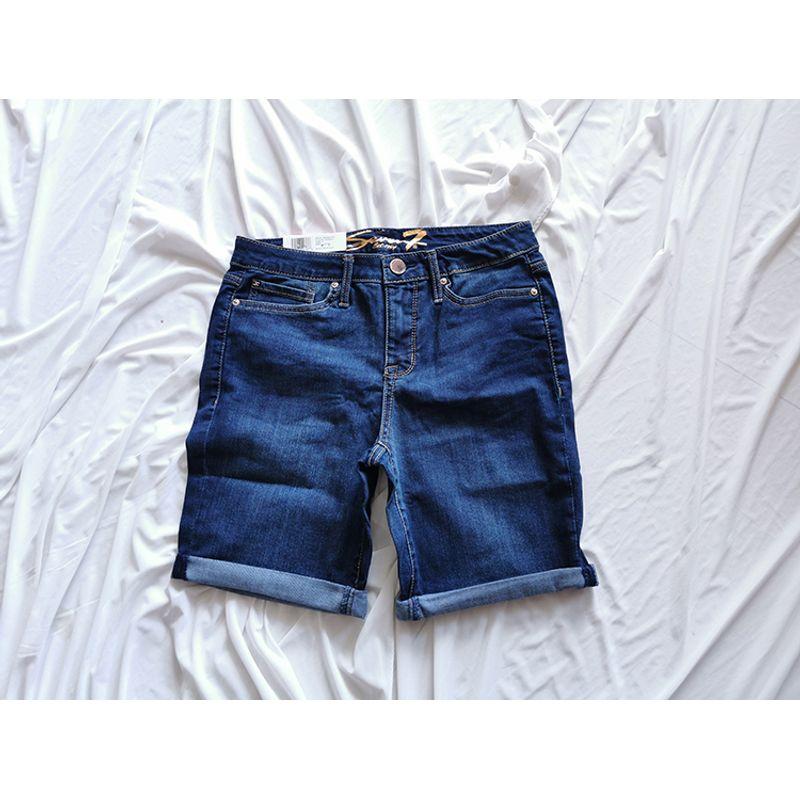 

20% off for One Piece, 50% off for Two Pieces, Plus Size Black Dark Blue Silm Elastic High Waist Four Points Denim Shorts C product -7 brand 4 4 points dark blue(D2Z3) 12