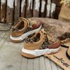 Fashion Platform Sneakers Woman Round Toe Low-top Leopard Wedge Shoes Women's Size 43 Lace Up Casual Walking Jogging Sports Trainers