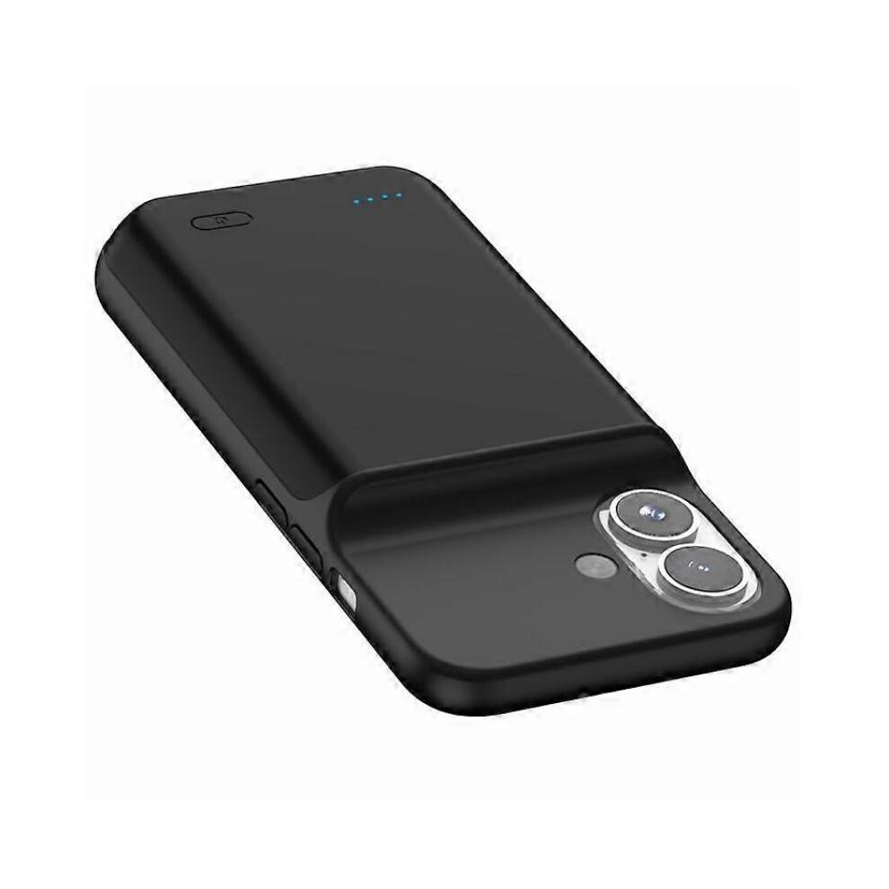 (Schwarz) Kompatibel für iPhone 16 Lade-Rückseite 7000mAh Powerbank Telefon-Backup-Akku-Pack
