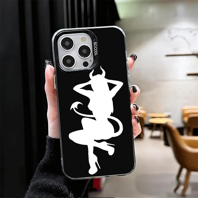 Devil Girl Silhouette Cool Shockproof Phone Case for iPhone 17 Air 16 16E 15 Pro Max 14 Plus 13 Mini 12 Back Cover Anti Fall Fun