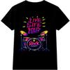 Drummer T Shirt Live Life Loud Drum Set Rock Music Concert Graphic Tee