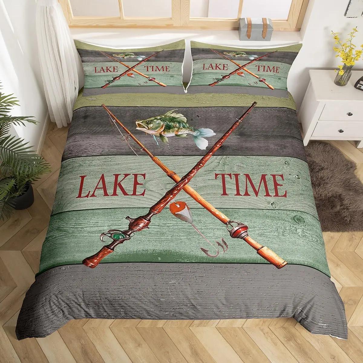 

Durable Soft Twin Comforter Quilt Fishhook Size Fishing Fish Hook Pattern Modern for Teen Adult Comforter (quilt)-EU Single(135*200cm)3pcs