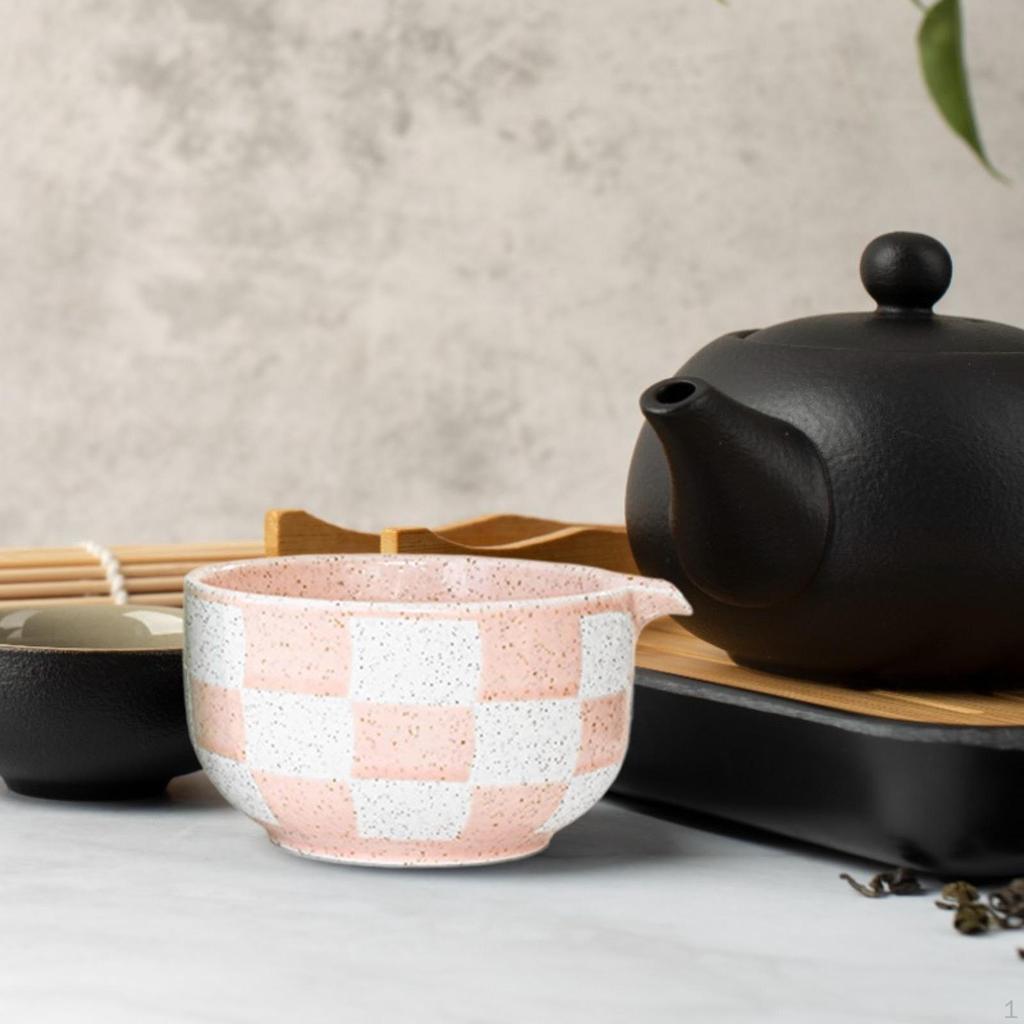 Ceramic Matcha Bowl Porcelain Tea Gift Elegant Utensil Accessories with Spout Tableware for