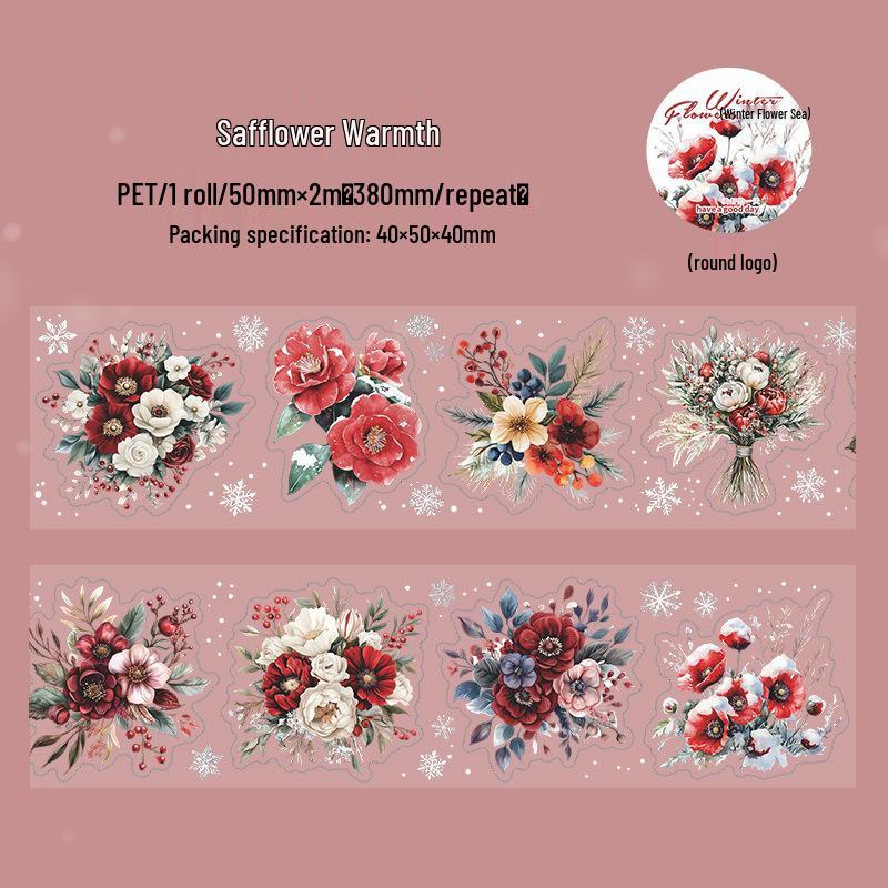 Winter Flower Sea Die-cut Tape DIY Journaling Stickers