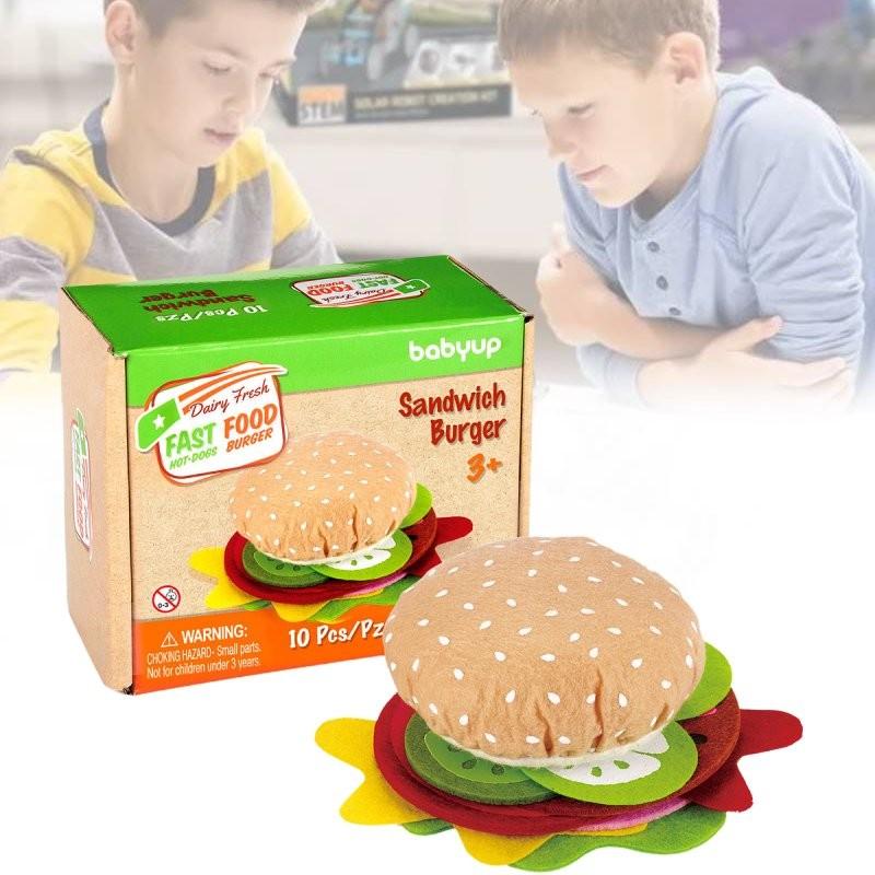 Colorful Diy Felt Burger Toy Set For Creative Play And Imaginative Sandwich Fun
