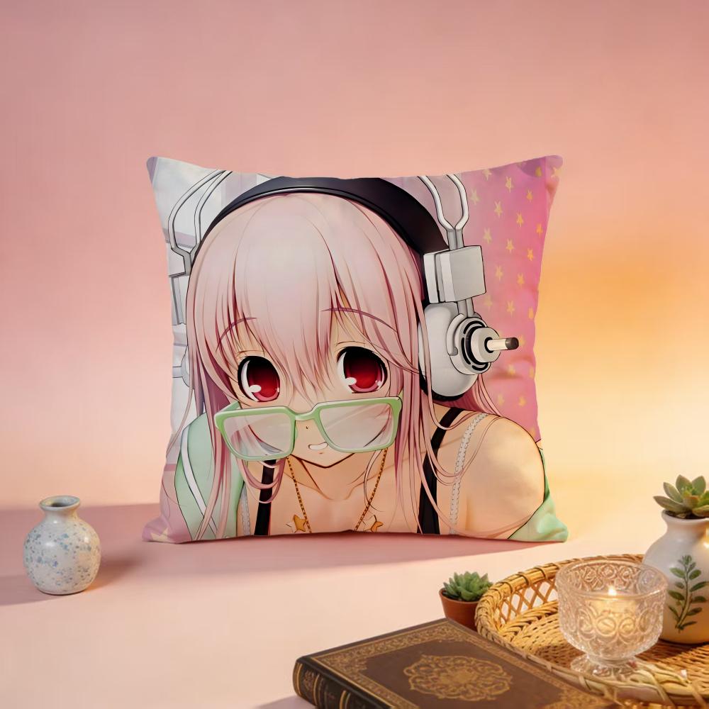 Popular SSUPER SONICOed Cushion Cover Premium SkinFriendly Pillow Case MultiPurpose for Home Office Travel