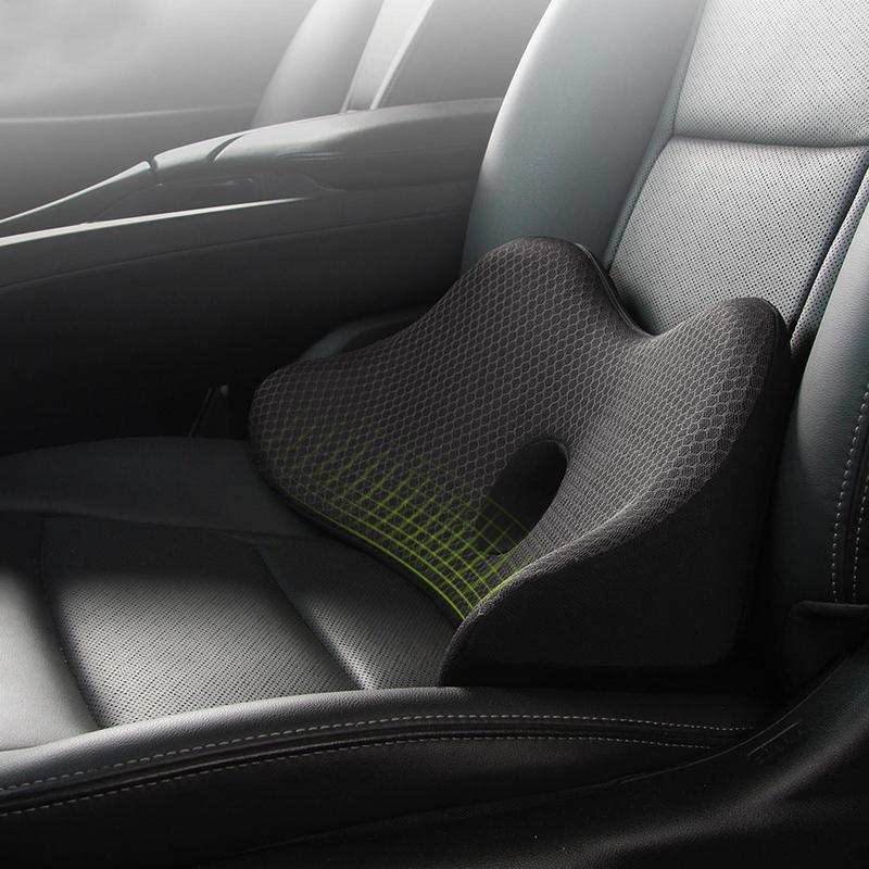 Car Seat Lumbar Support Lightweight Wedge Cushion 2 In 1 Driver Seat Memory Foam Pillow Cushion for  Driving Protection Waist