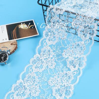 Accessori in Pizzo Ricamo Perline Bilaterale Pizzo Tessili per la Casa Abbigliamento per Bambini Abito da Sposa Pizzo Perline 17cm